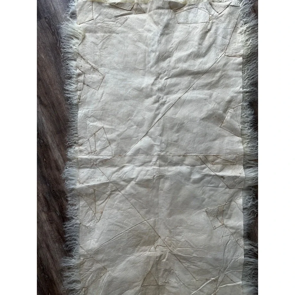 Sheepskin shearling rug Fluffy White Long Hair Tibetan Fur 25x52